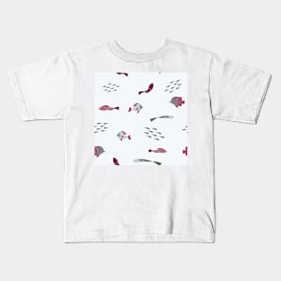 Ocean Fish on Pale Blue Kids T-Shirt